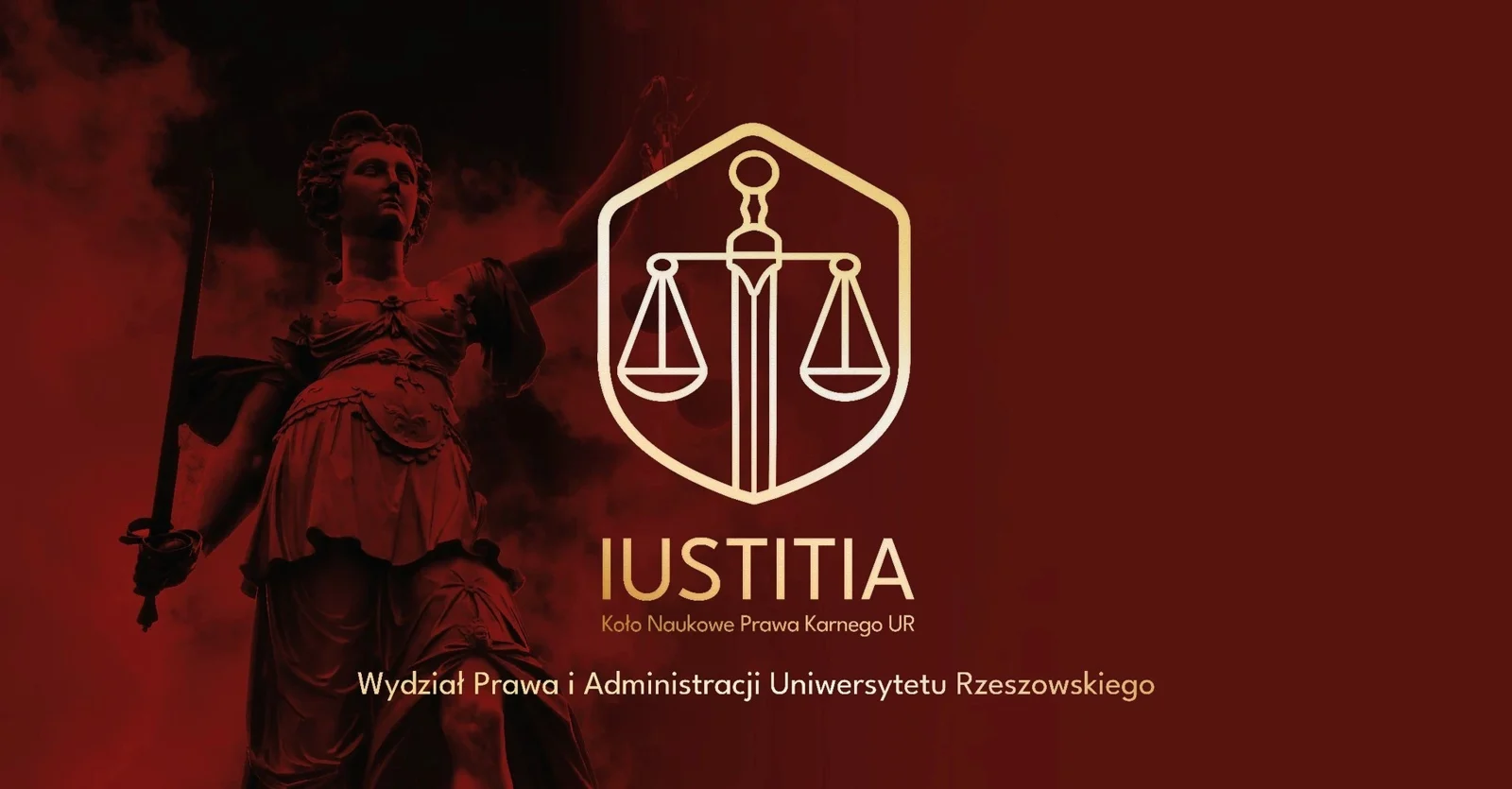 Koło Naukowe Prawa Karnego Iustitia — Logotyp, roll up