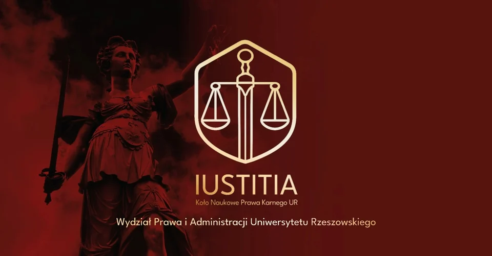 Koło Naukowe Prawa Karnego Iustitia — Logotyp, roll up